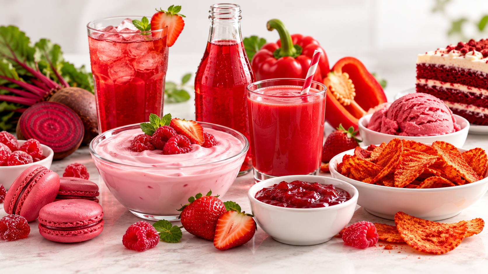 Food coloring applications for dairy products, beverages, snacks and sauces using natural colorants